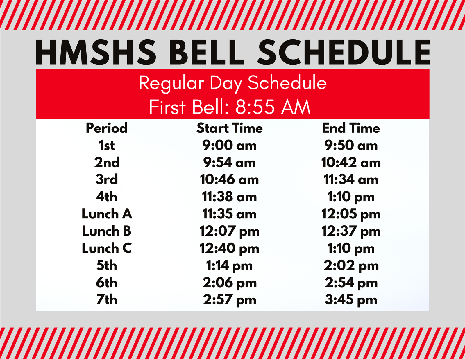 Regular Day Schedule